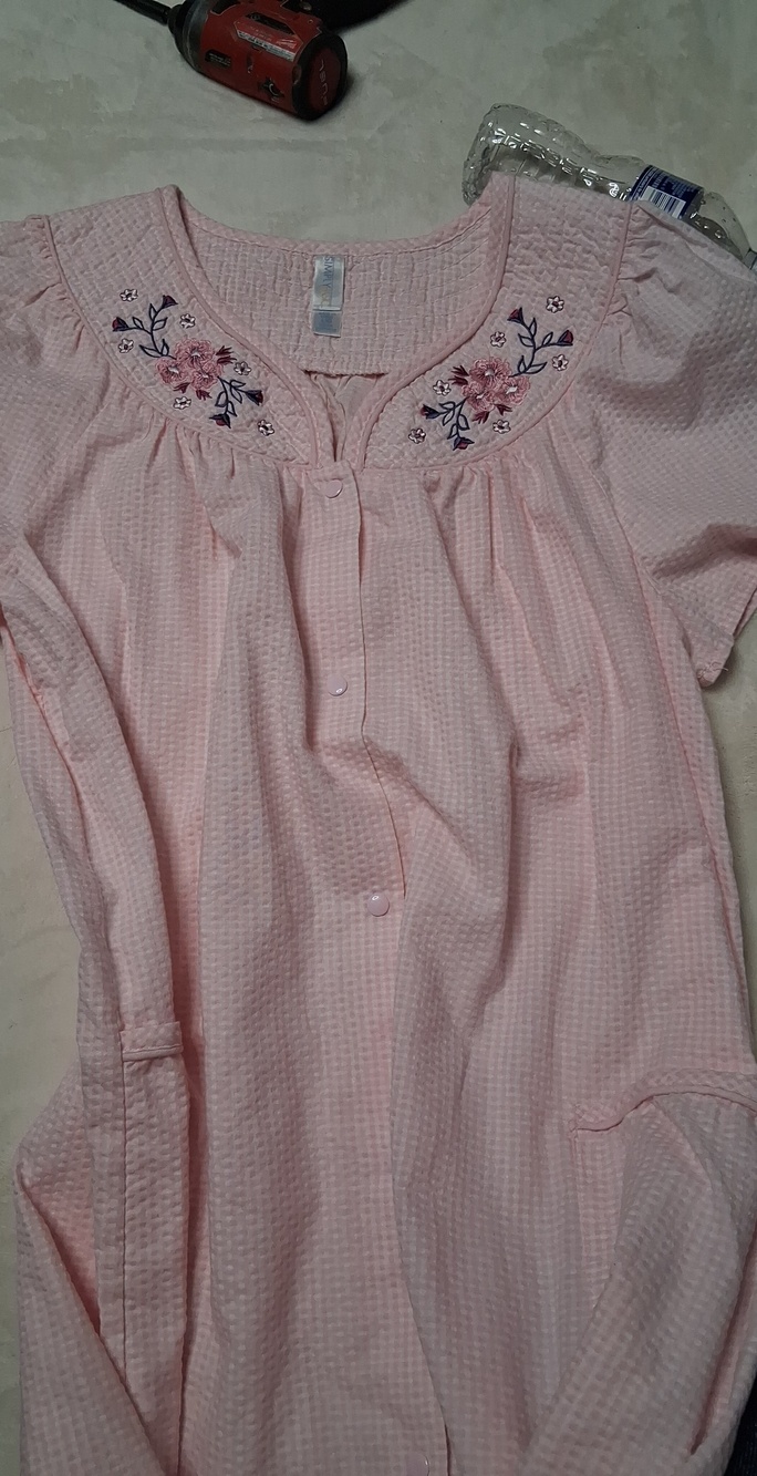 Soft Pink Embroidered Women's Nightgown - Brand